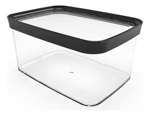 Helsim Potes Hermético 2500 ml para Feijão Alimentos Condimento Empilhável cor Preto