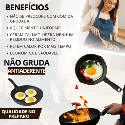 Frigideira Cerâmica Antiaderente Grande 28cm Reforçada