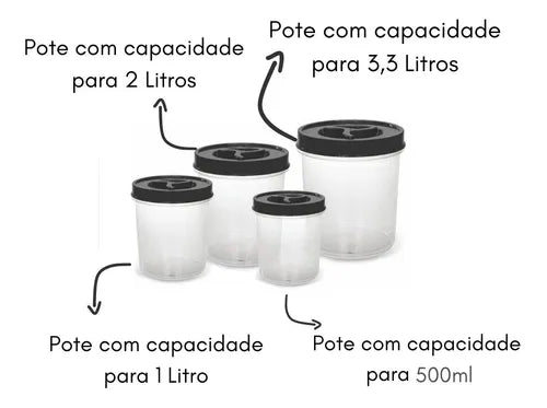 Vasilha Para Colocar Alimentos 04 Itens Transparente