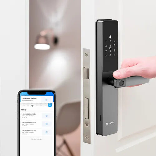 Fechadura Digital Inteligente Ezviz Cartão Senha Dl05 Wifi Cor Cinza