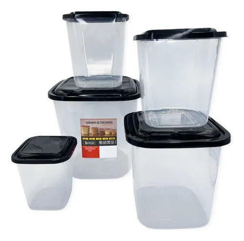 Kit Porta Mantimentos Vasos Com 5 Peças Uninjet Bpa-free
