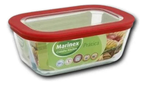 Marmita De Vidro 750ml Com Tampa De Silicone Marinex Cor Transparente