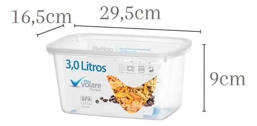 Kit 06 Pote 3 Litros Para Visita Presídio Marmitas