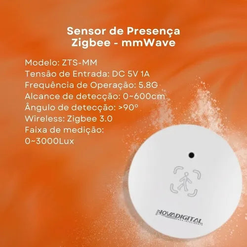 Sensor Presença Humana Radar Inteligente Mmwave Smart Zigbee