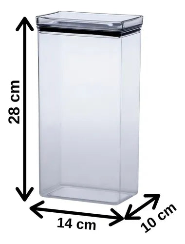 Jogo Potes Herméticos Retang. 2x2600 + 4x1300ml Empilháveis