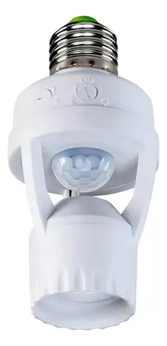 Kit 3 Sensor de Presença Lâmpada com Fotocélula Soquete E27 Luatek LK-6015 Cor Branco