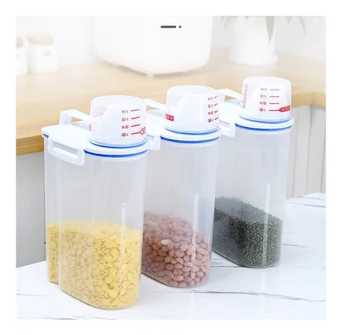 Pote Com Tampa Dispenser Guardar Alimentos Grãos C/medidor