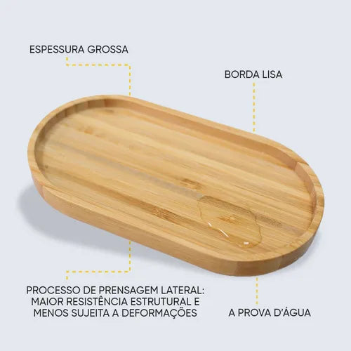 Kit 2 Potes Herméticos de Vidro 550ml com Tampa Bambu e Colher Para Café Açúcar Sal Arroz Temperos Porta Mantimentos Condimentos Alimentos Secos Organizadores Cozinha Casa com Bandeja