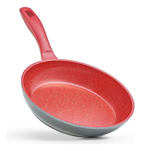 Panela Polishop Sauté Grand Vermelha de 24cm Frigideira Flavorstone