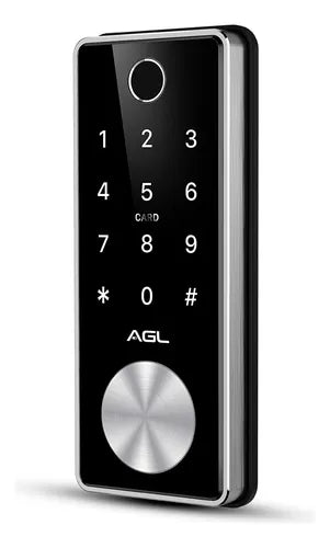 Fechadura digital T12 bluetooth biometria cartão chave senha preto AGL