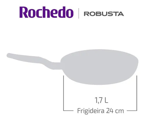 Frigideira Rochedo Robusta Grafite 24cm
