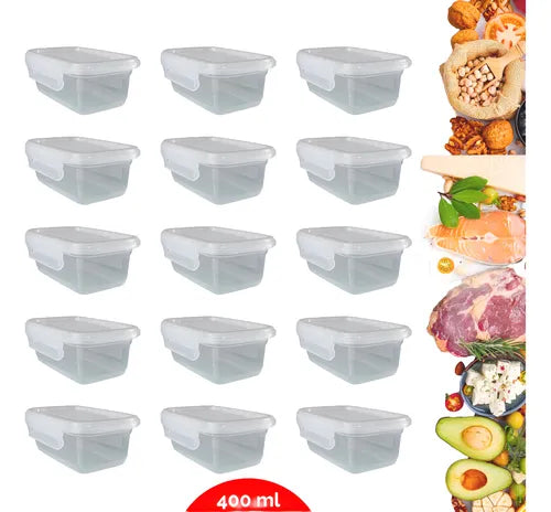 Kit 12 Pote Marmita Reutilizável Comida Congelador Freezer