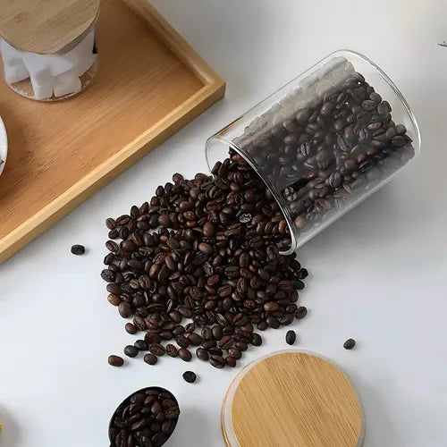 Pote Hermético Bambu Sal Açúcar Café Leite Em Pó Biscoitos Cor Redondo