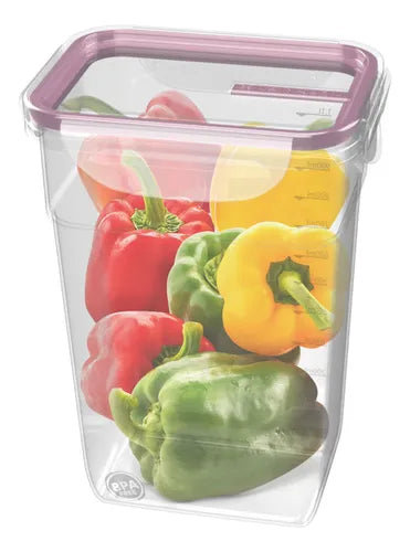 Pote Plástico Com Travas Hermético Açaí 1,4l Freshy Sanremo Cor Violeta-escuro