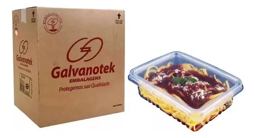 100 Und Pote Marmita Retangular 400ml Freezer Microondas 303