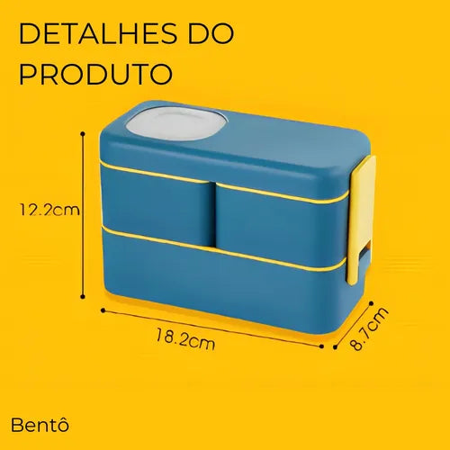 Marmita Plastico Divisórias 4 Potes Hermetica Fit Microondas