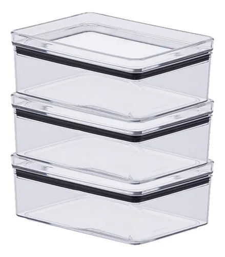 Kit 4 Potes Hermético Lumini Retangular 770ml