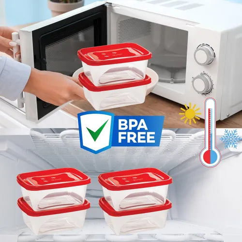 Kit 6 Potinhos Comida 420ml Geladeira Pote Marmita Livre Bpa