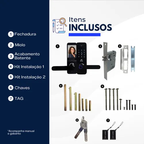 Fechadura Digital Biométrica Inteligente Touch Senha Câmera