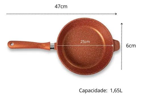 Frigideira 24cm Antiaderente Laranja Graniflon Moda Do Chef