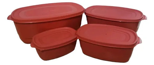 Kit Potes C/4 Peças Fechamento Hermético