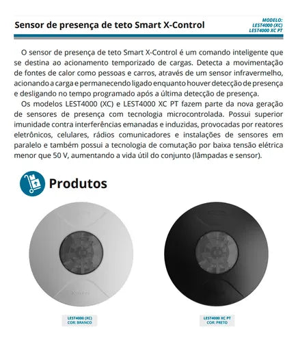Sensor De Presença Movimento Teto 360º Exatron Lest4000 App