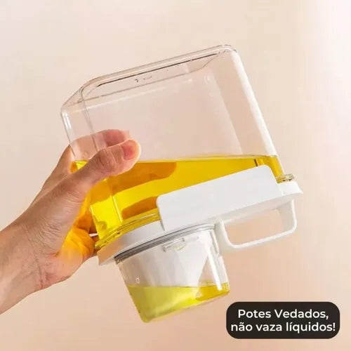 Pote Hermetico Com Copo Medidor E Bico Dosador Resistente