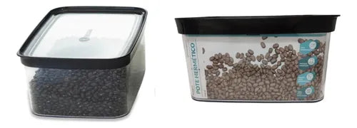 Helsim Potes Hermético 2500 ml para Feijão Alimentos Condimento Empilhável cor Preto