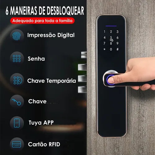 Fechadura Biométrica Eletronica - 6 Modos De Abrir - Tuya