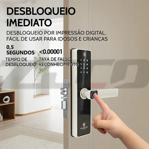 Fechadura Eletronica Digital Biométrica Câmera E Wifi Tuya