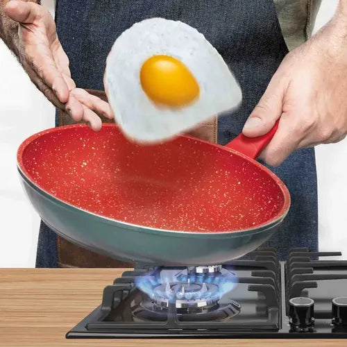 Panela Polishop Sauté Grand Vermelha de 24cm Frigideira Flavorstone
