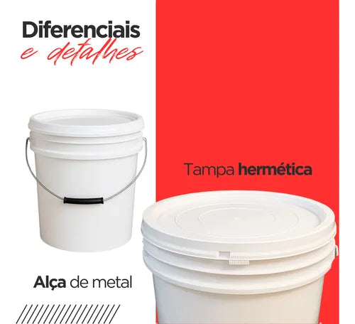 Kit 2 Balde 20l Plástico Atóxico Alimentício Tampa Hermética