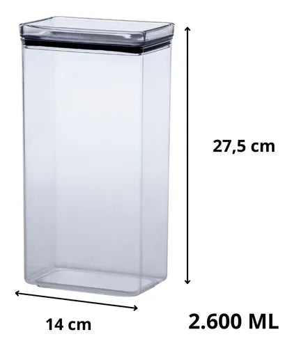 Pote De Mantimentos Hermético 2600ml Empilhável