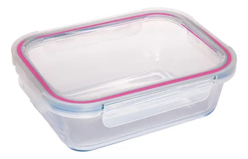 Pote Hermético Com Tampa 1520ml Vidro Retangular Premium Cor Natural