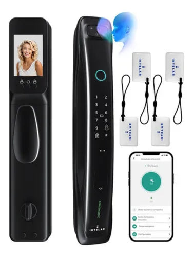 Fechadura Digital Reconhecimento Facial 3d C/ Câmera E App