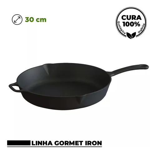 Frigideira Gourmet Ferro Fundido Cabo Ferro Libaneza 30 Cm