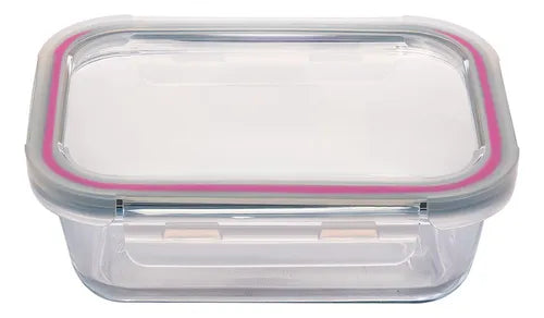 Pote Hermético Com Tampa 1520ml Vidro Retangular Premium Cor Natural
