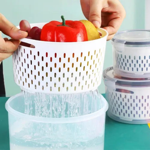 Kit 3 Organizador De Geladeira E Armário Com Tampa Hermética