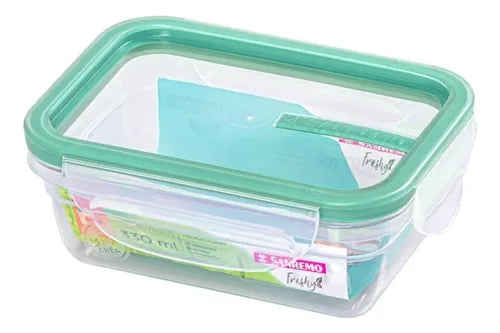 Pote Hermético com Travas Sanremo SR1763/33 para Micro-onda Freezer 330ml Cor Verde intenso