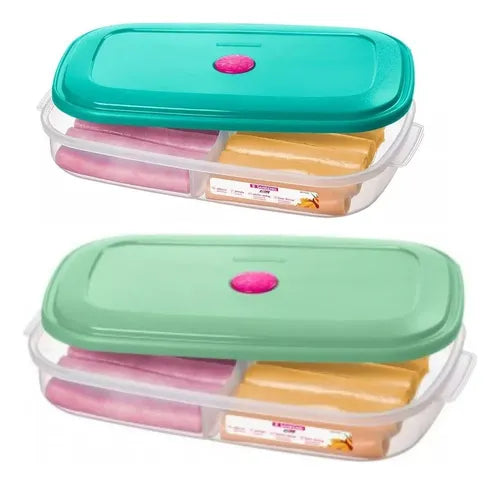 Pote Porta Frios 2 Divisórias Freezer Microondas Sanremo
