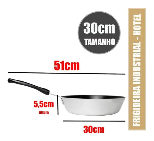 Frigideira Industrial 30cm Fortaleza Linha Profissional Cor Prateado