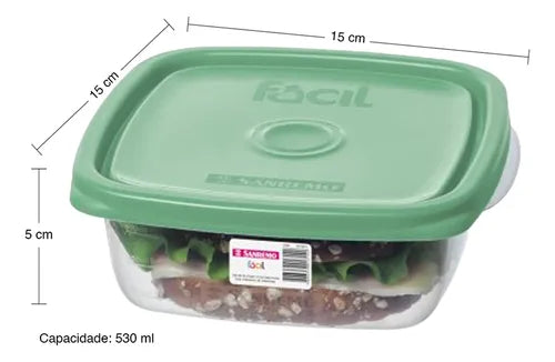 Conjunto De Potes Plástico Sanremo 530ml Leve 10 E Pague 8
