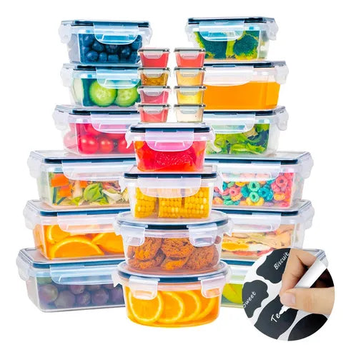 Conjunto 24 Potes Herméticos Croix Empilhavel Tampa E Trava! Cor Transparente