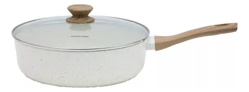 Frigideira Funda Style Cook Cerâmica Alumínio com Indução 28cm 4,5L Mármol 10255 Mimo Style