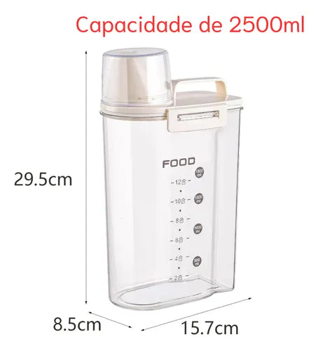Pote Acrílico Dispenser Retangular 2,5l Com Tampa Lavanderia