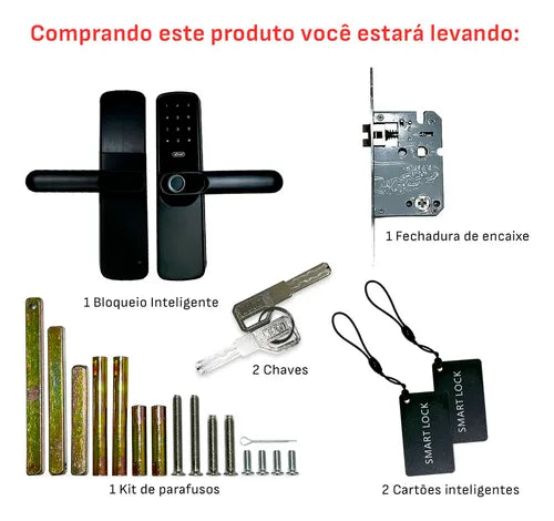 Fechadura Eletronica Digital Porta Biometria Wifi Senha Knup Cor Preto