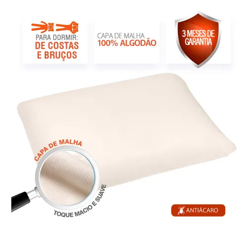 Travesseiro Baixo Para Dormir De Lado Ou Costas