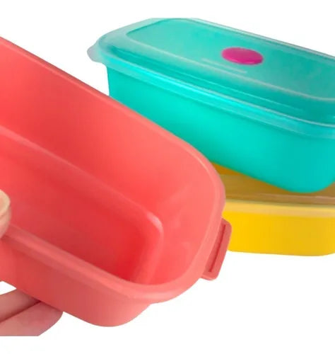 Potes Plástico Freezer Alimentos 1.1 L Sanremo Kit C/3 Pçs