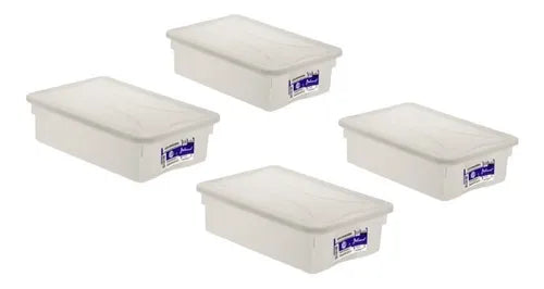 Caixa Plastica Com Tampa Para Empanar 5l Kit Com 4 Reforçada