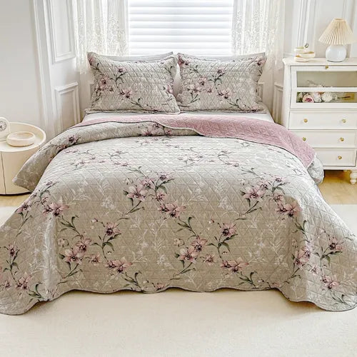 Kit Colcha Queen Bouti Cobre Leito Estampado 3 Pçs Arabesco